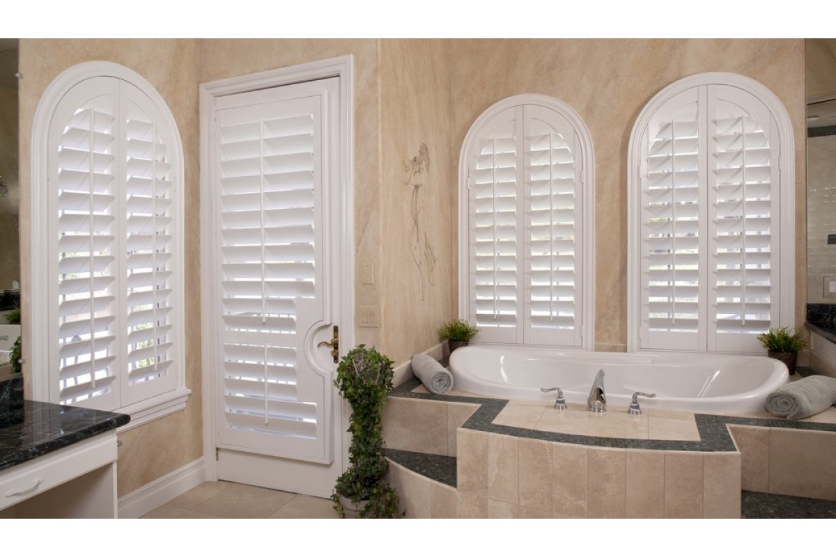 Louvered Arched Poly Shutters from Direct Buy Blinds